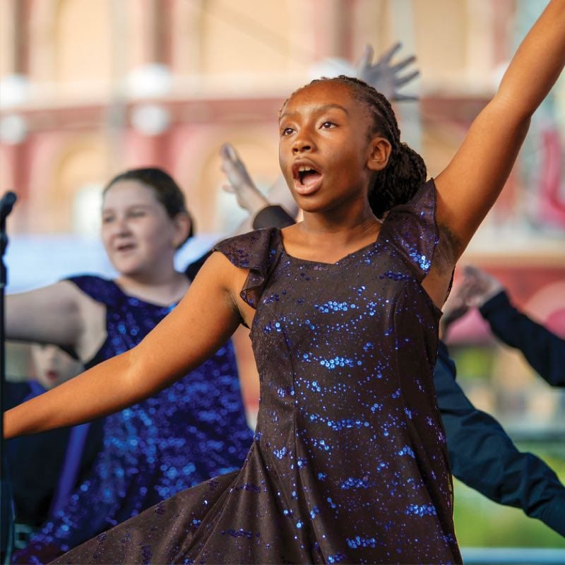 Girl dancing during a performance