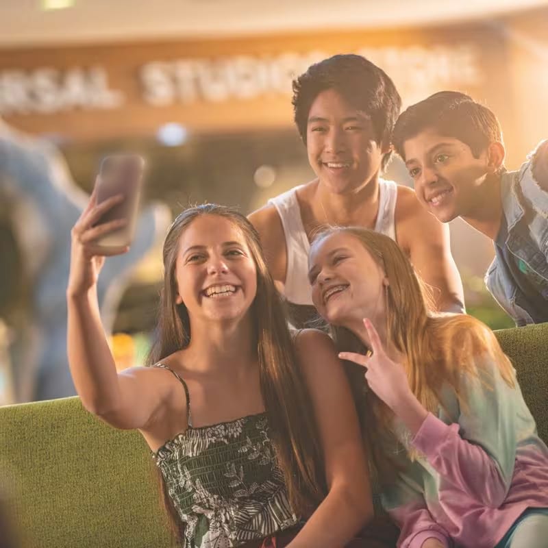 Kids talking a selfie