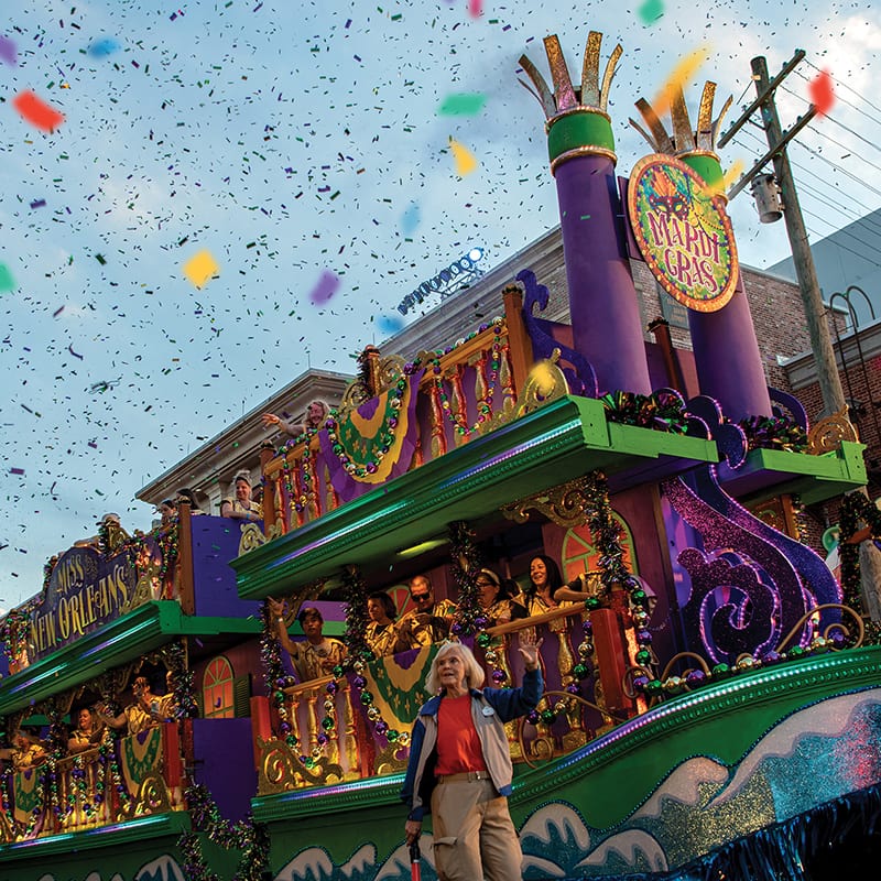The Miss New Orleans float on display for the International Flavours of Carnaval at Universal Studios Florida.
