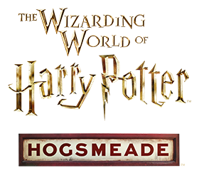 The logo for the Hogsmeade area of the Wizarding World of Harry Potter, an interactive land in Universal's Islands of Adventure theme park in Orlando.