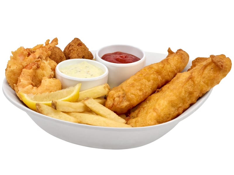 Battered Fish and Shrimp Platter