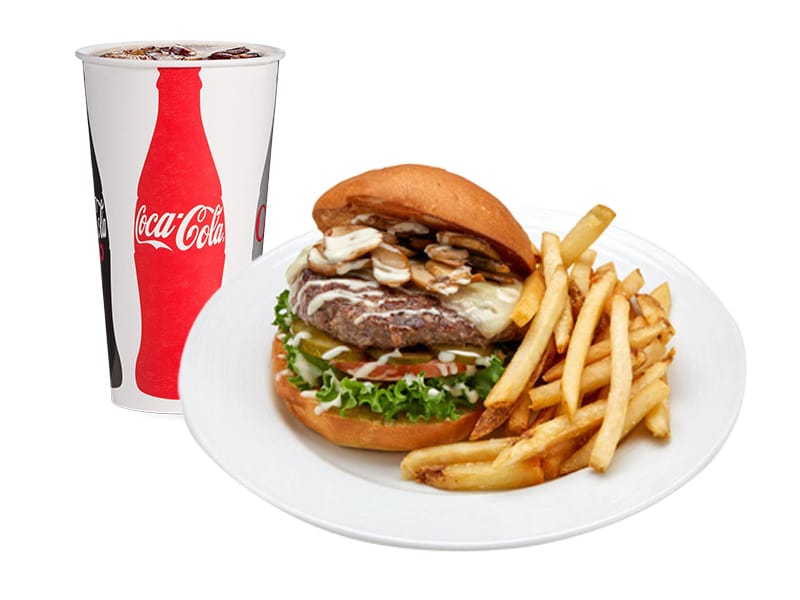 Mushroom Swiss Truffle Burger Combo