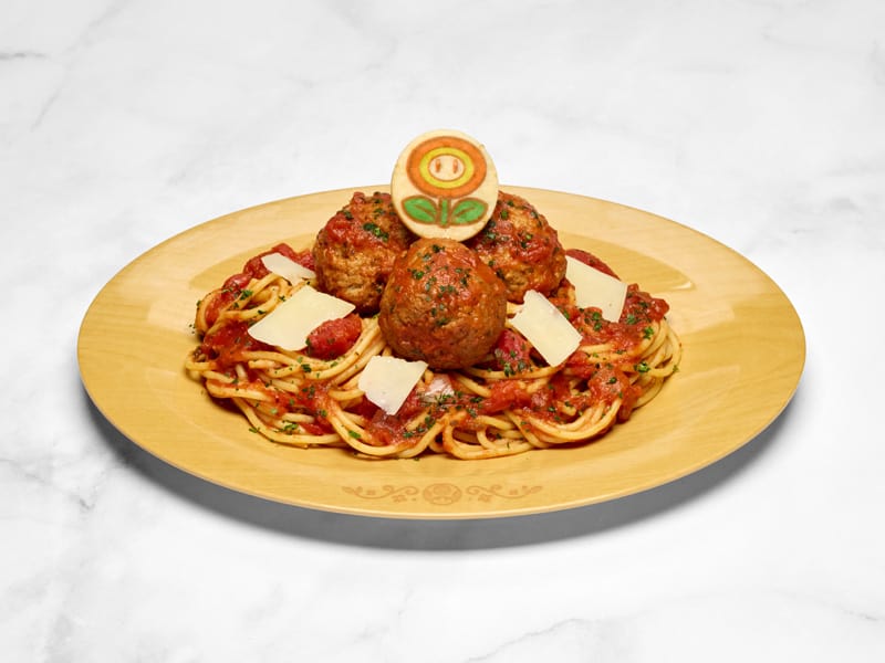 Fire Flower Spaghetti and Meatballs