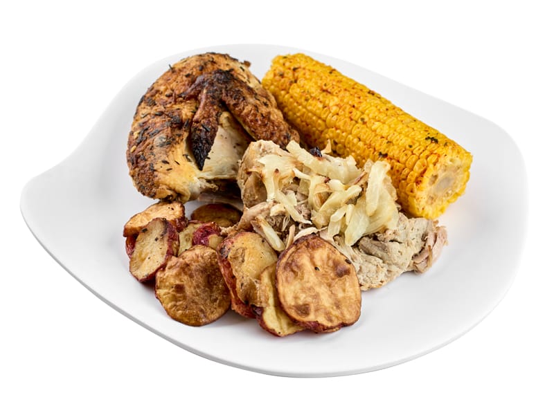 Chicken and Roasted Pernil Platter