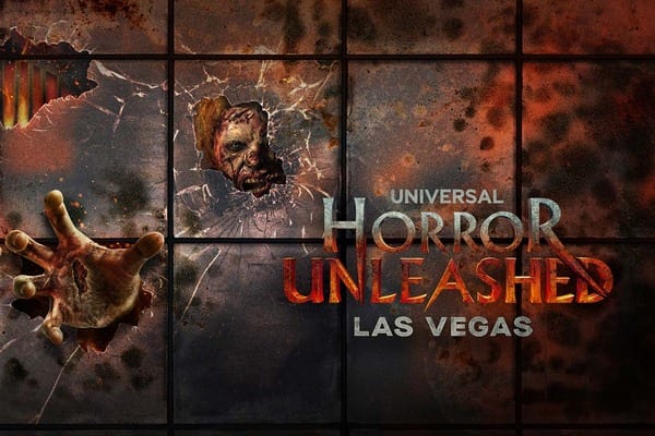 Universal Horror Unleashed Las Vegas. Undead person reaching through a glass window