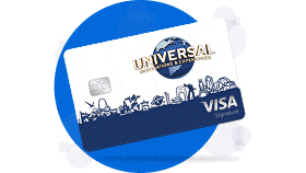 Rotating gif of Universal Rewards Visa Cards.