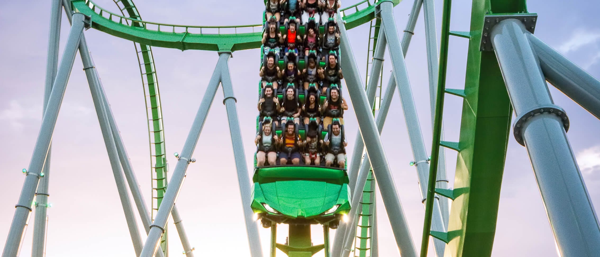 The Incredible Hulk at Islands of Adventure theme park in Orlando, Florida.  best rollercoaster for families and adventure seekers