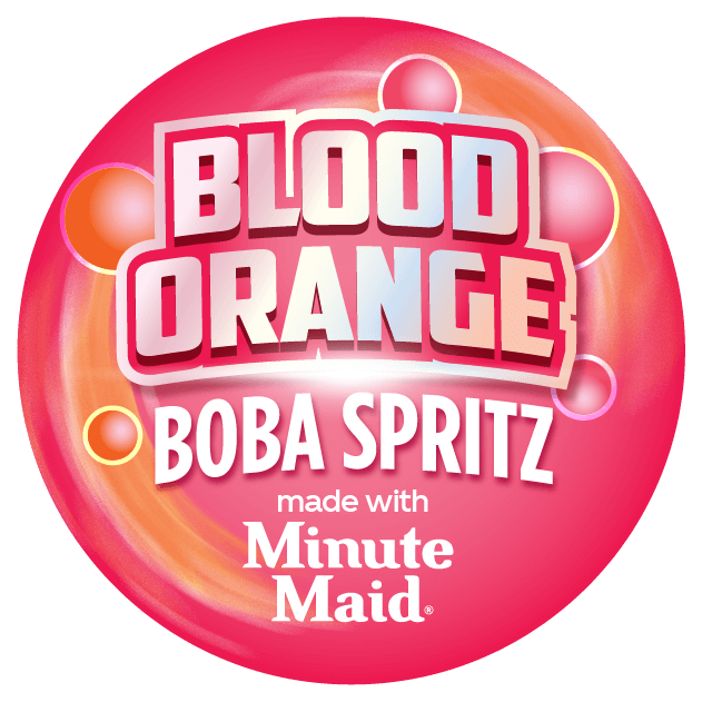 Blood Orange Boba Spritz made with Minute Maid.