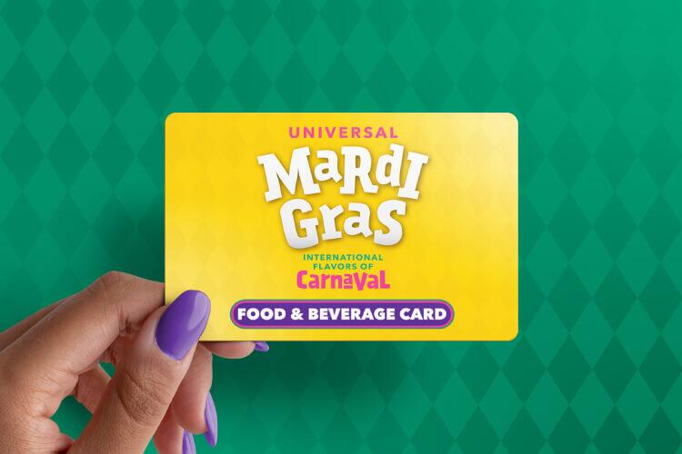 mardi gras food and beverage card