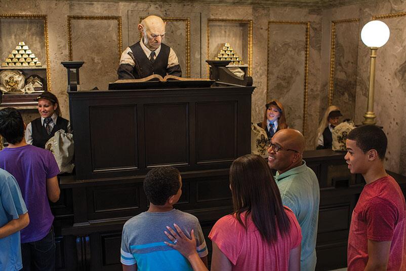 At Gringotts Money Exchange in Diagon Alley you'll find magical goblins hard at work.