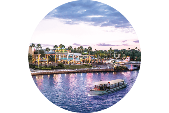 The Universal Orlando globe landmark.