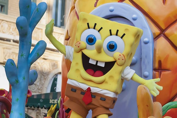 Universal's Superstar Parade Fast Fact image 1, SpongeBob Squarepants in parade.