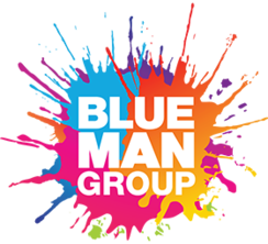 Logo for Blue Man Group who perform outrageous live shows at Universal Studios Orlando.