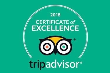 El logo para el 2018 Certificate of Excellence de TripAdvisor